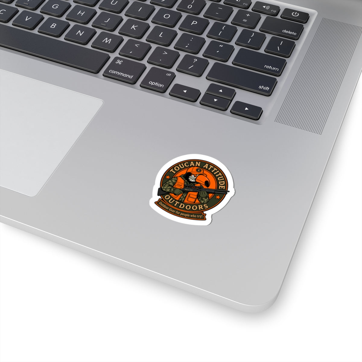Toucan Attitude Outdoors Kiss-Cut Sticker — Retro Adventure Emblem