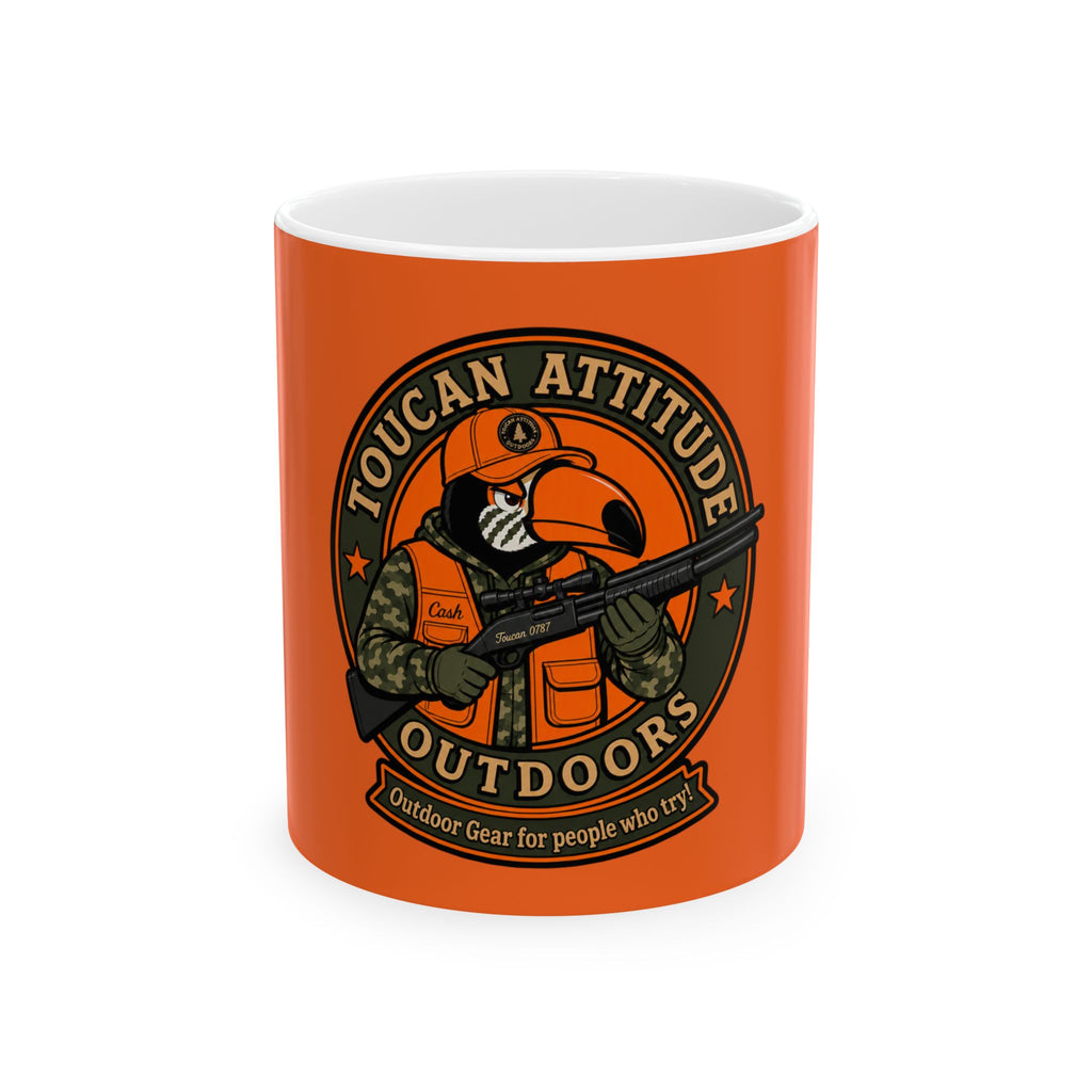 Toucan Attitude Outdoors Hunting Mug – Funny Toucan Hunter Ceramic Coffee Cup (11oz & 15oz)