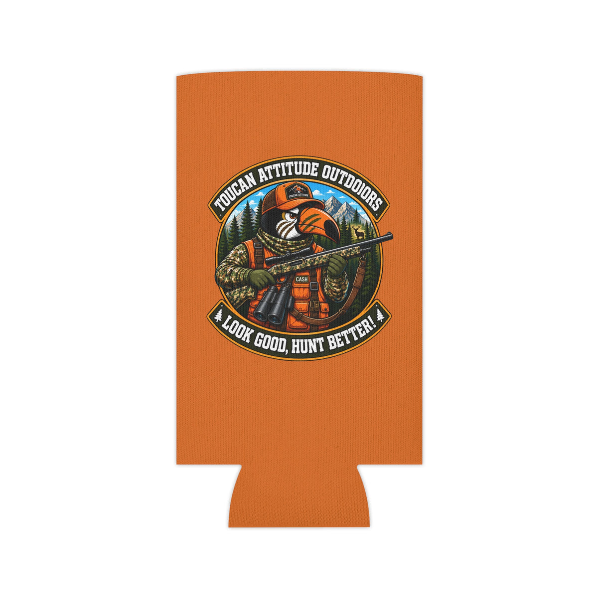 Hunting Toucan Can Cooler – "Toucan Attitude Outdoors" Drink Koozie
