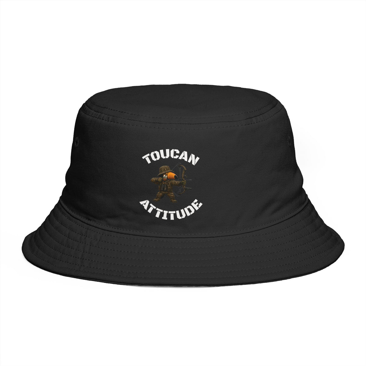 Toucan Attitude Bucket Hat — Casual Tropical Bird Graphic Sun Hat