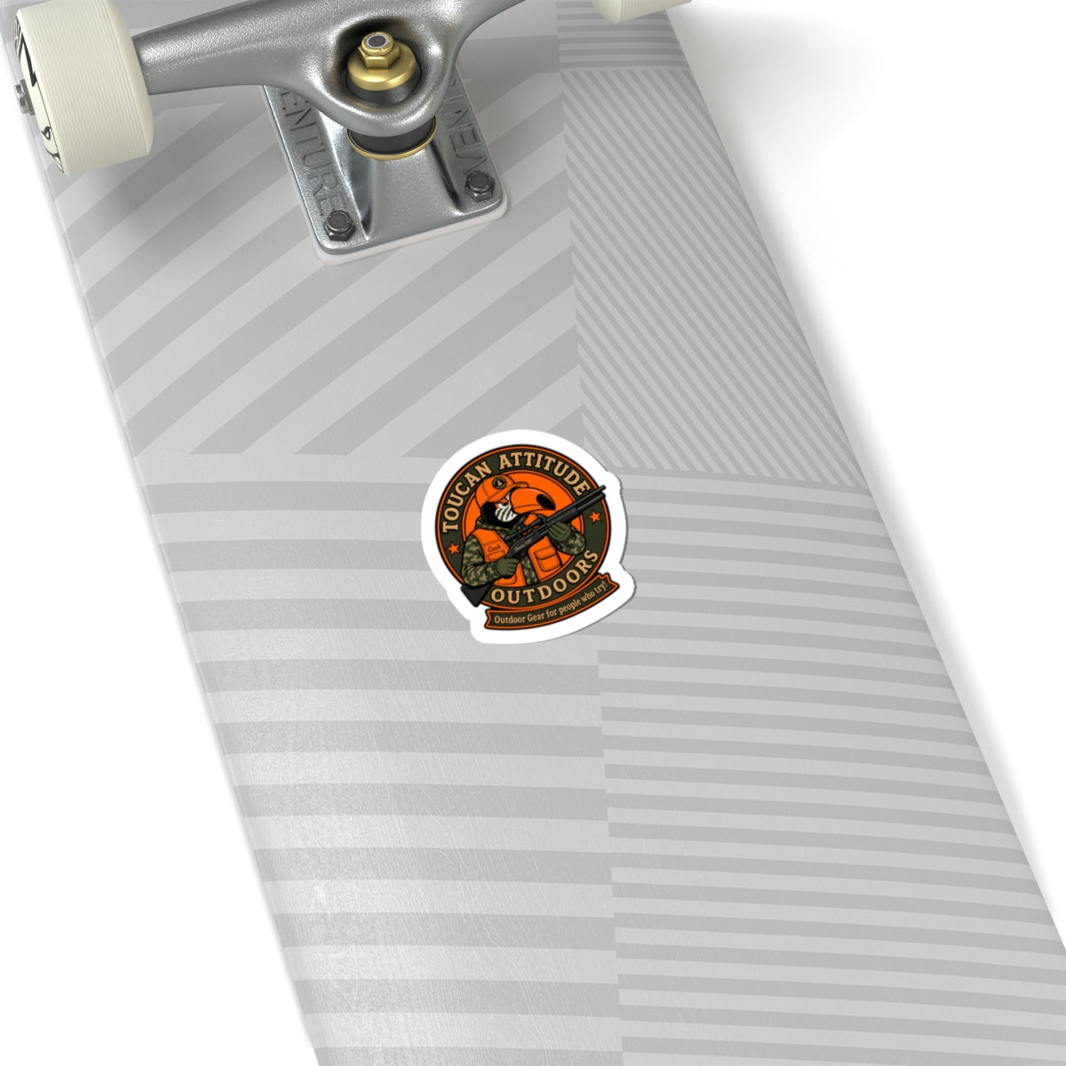 Toucan Attitude Outdoors Kiss-Cut Sticker — Retro Adventure Emblem