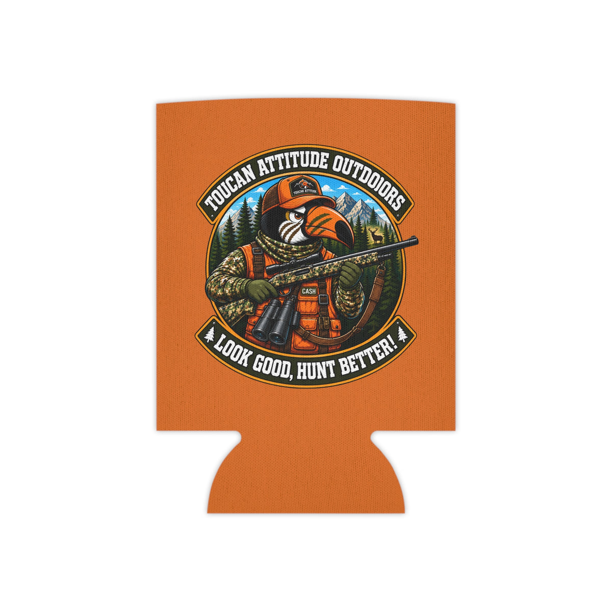 Hunting Toucan Can Cooler – "Toucan Attitude Outdoors" Drink Koozie