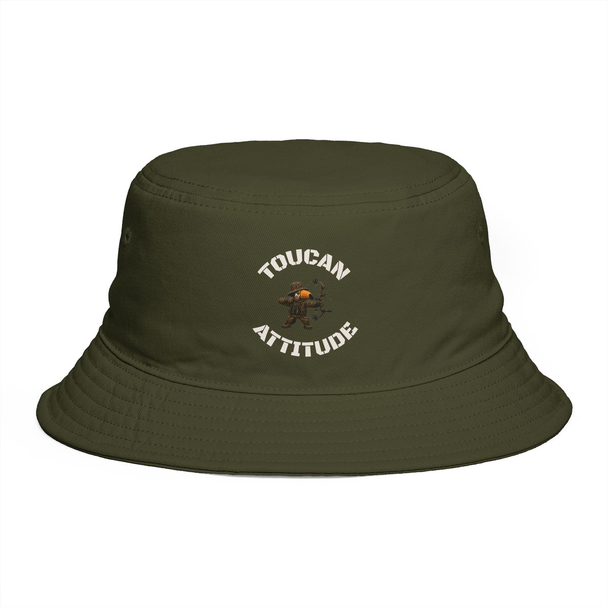 Toucan Attitude Bucket Hat — Casual Tropical Bird Graphic Sun Hat
